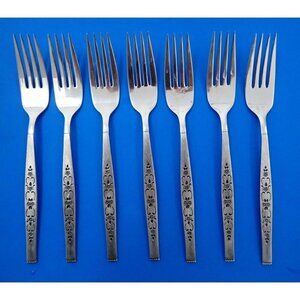 VTG "Spanada" Wm. A. Rogers Premier Stainless Oneida L.T.D. Dinner Forks MCM